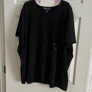Susan Graver Gray Top with Studded Accents